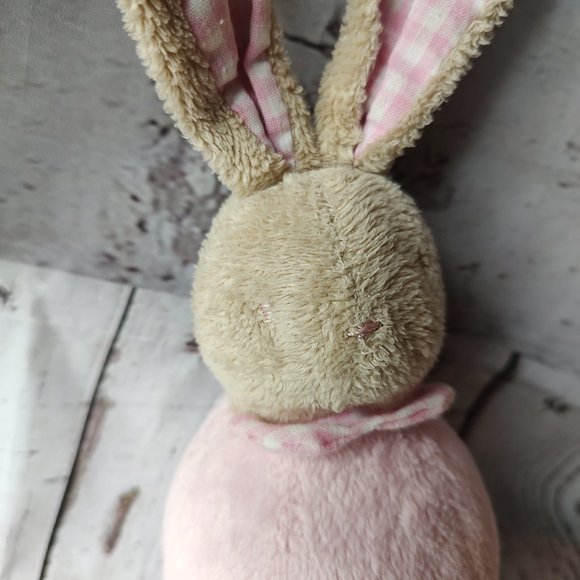 klorane bebe  pink bunny plush rattle lovie 9' Easter bunny - Picture 2 of 6